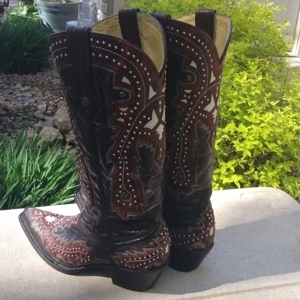 Corral boots black and red studded size 9 - Picture 8 of 13